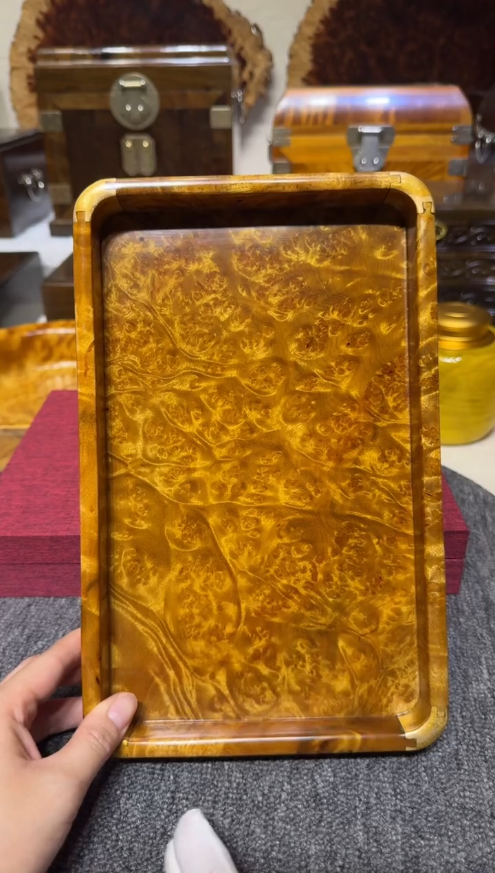 帝王之木：满留疤文承盘 长27宽17高3cm