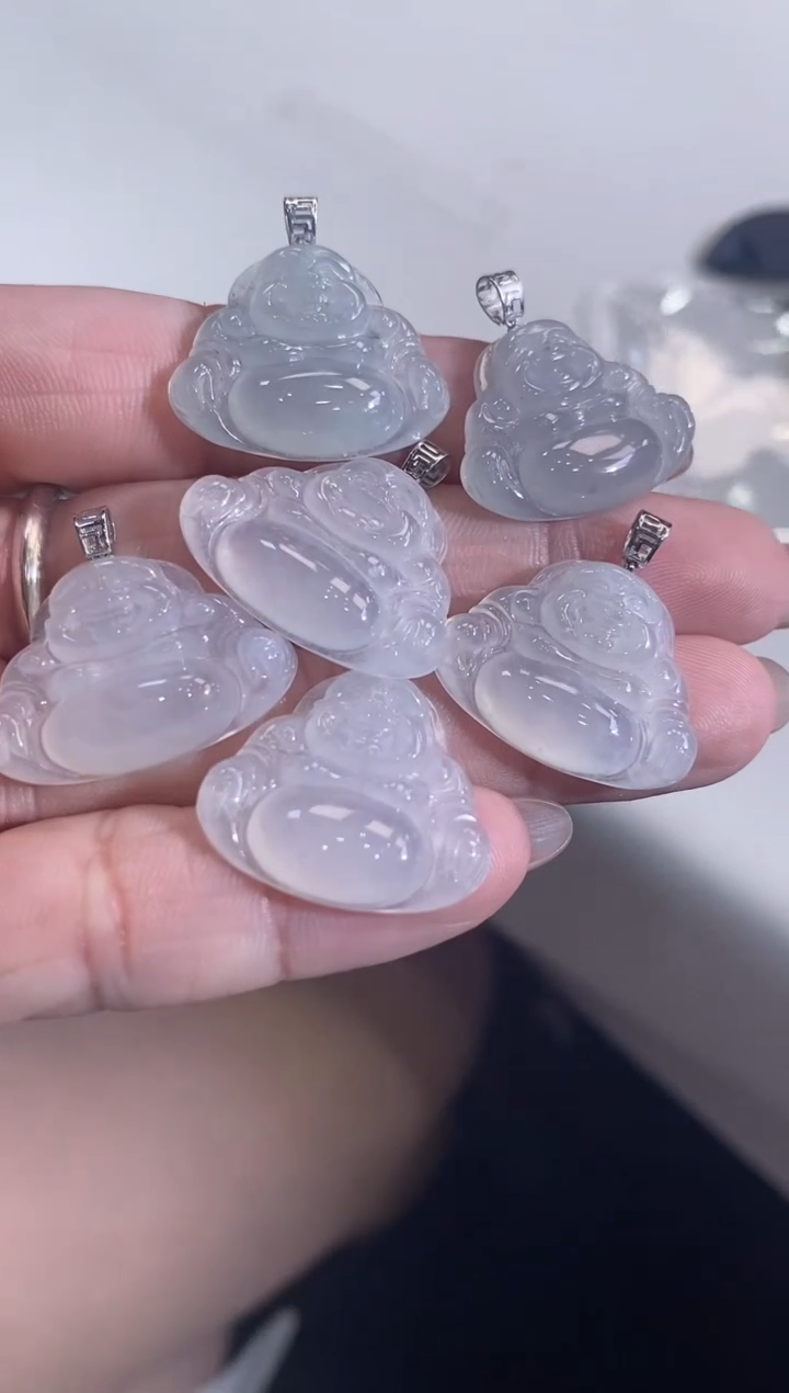 翡翠18K金镶嵌吊坠(不含链)佛公-多样性，发其一