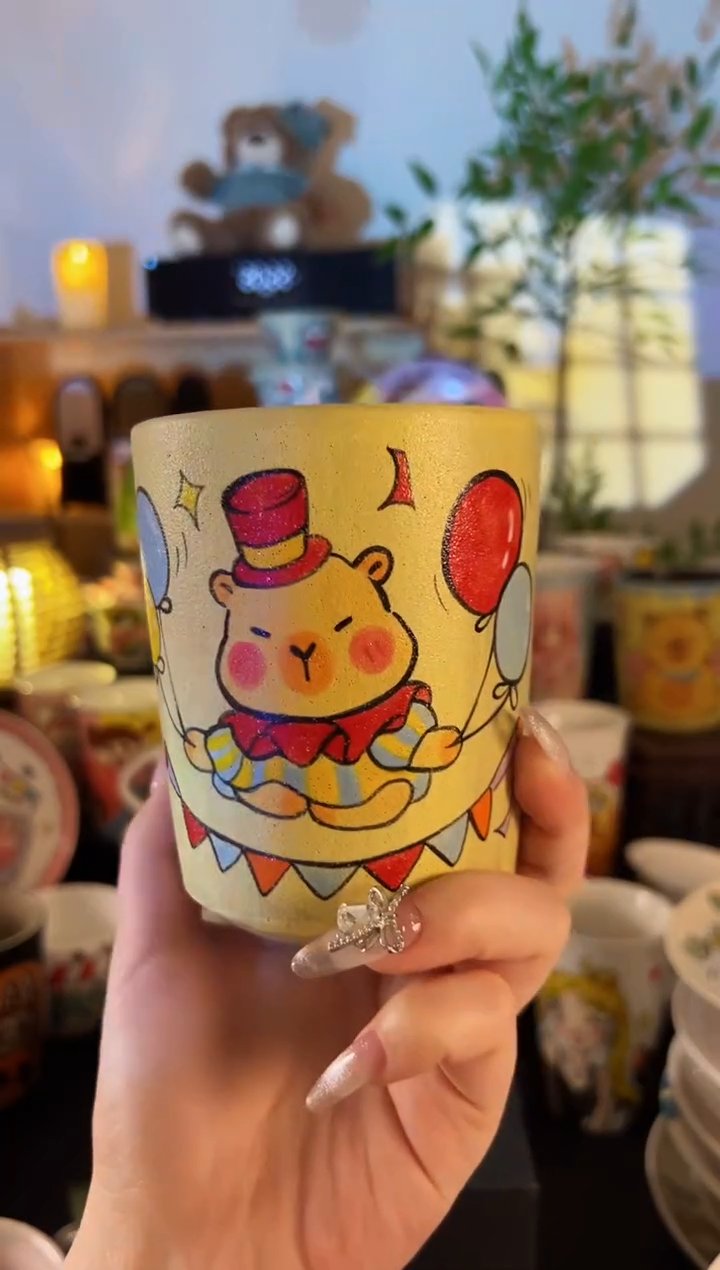 【闪购商品】摆件手工手绘陶瓷小杯杯