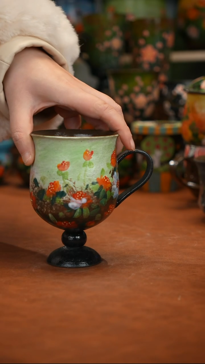 紫砂油画釉下彩手绘