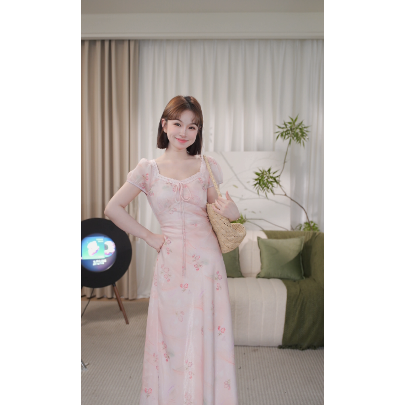 Z瞌睡兔定制【清苍斯佩罗假期】法式收腰显瘦蕾丝碎花连衣裙2551642