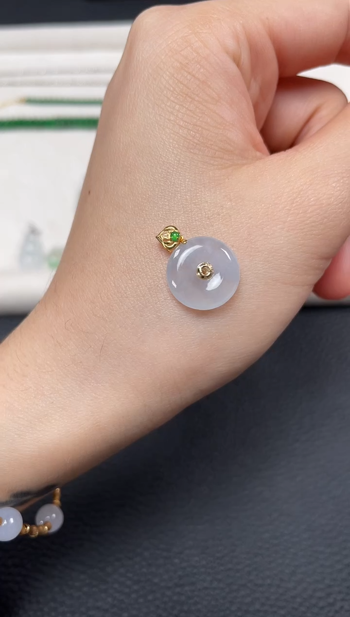 【闪购商品】翡翠吊坠(不含链)18K金镶嵌一个  JK201