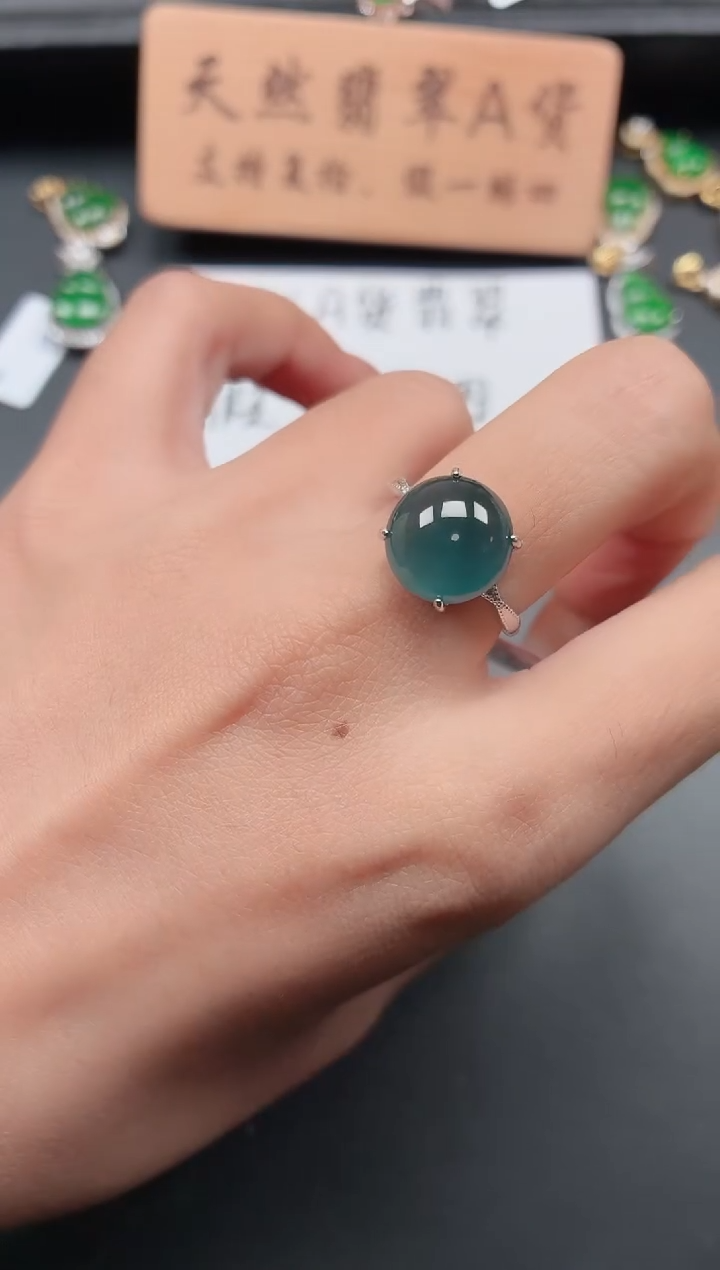 银S925镶嵌戒指翡翠11
