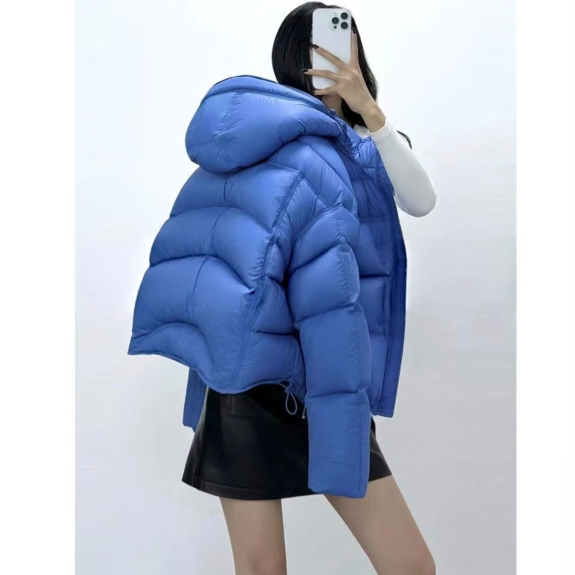【升级2.0版本】明星同款新国标90绒龟背泡芙可拆卸连帽羽绒服女
