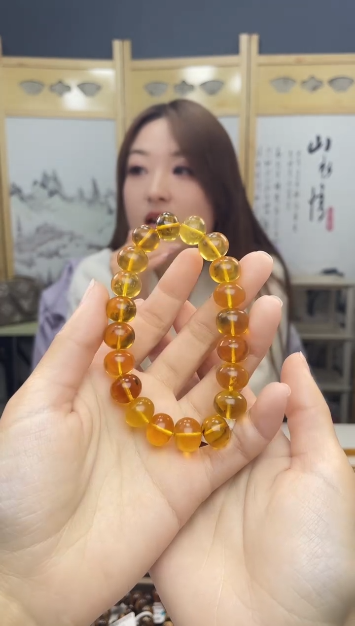 【闪购商品】琥珀裸石未镶嵌抚顺琥珀12+金珀手串