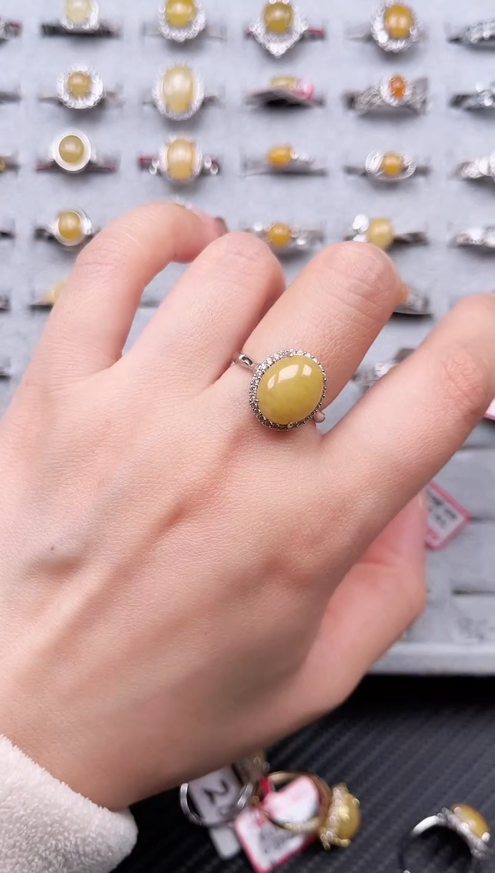 【闪购商品】翡翠戒指银S925镶嵌戒指