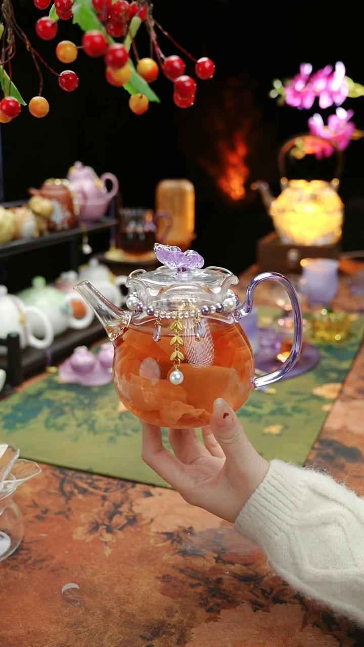 【闪购商品】紫色铃兰花茶壶+链子