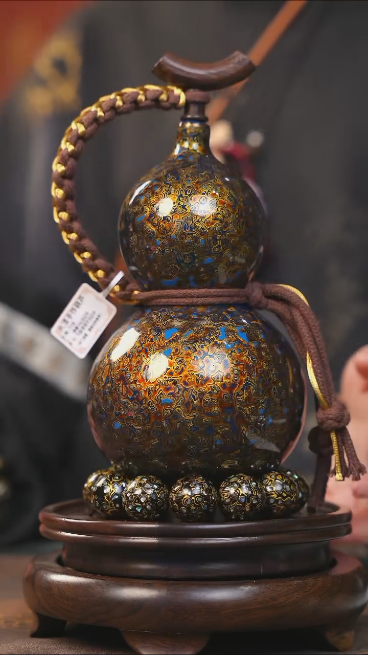 【闪购商品】YW204漆艺酒葫芦不包手串及旋转底座