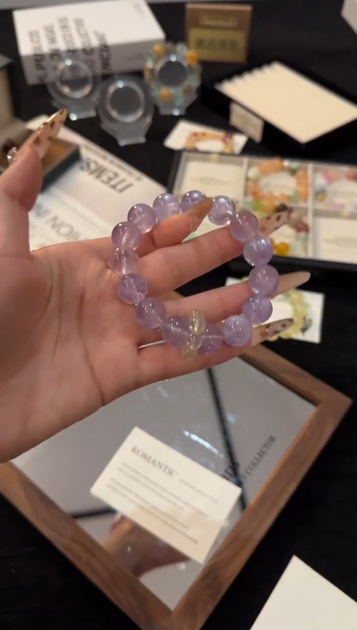 未镶嵌手链水晶紫水晶x2639