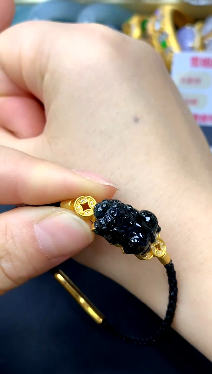 18K金镶嵌手链翡翠398-中国好珍宝