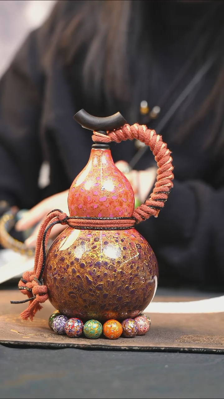 【闪购商品】XC206漆艺酒葫芦不包手串及旋转底座