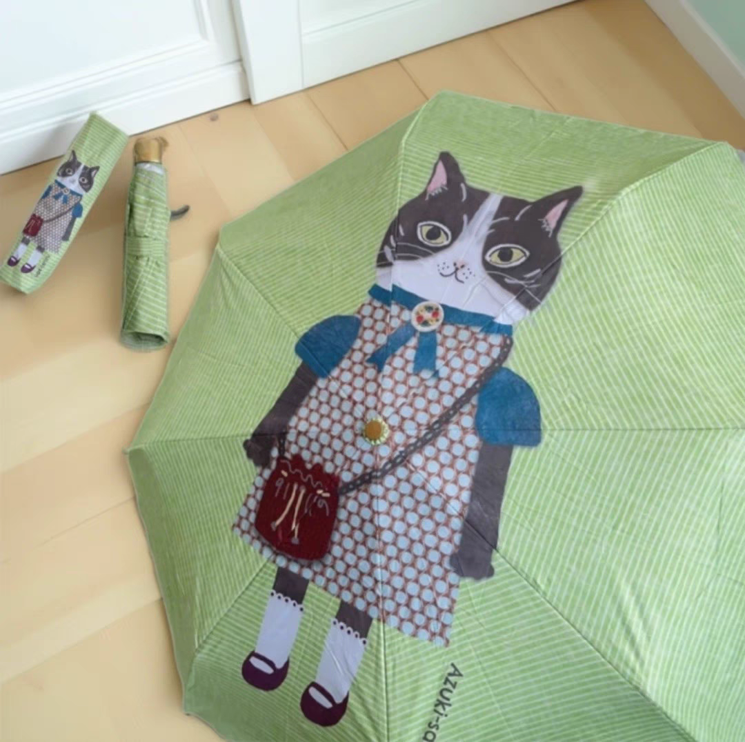 Z5日本Kusuguru蜜豆公主猫咪印花绿色蜜豆红豆10008