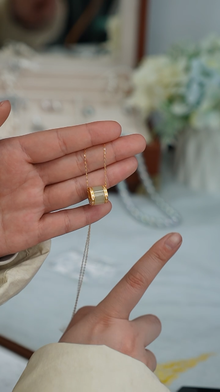 【闪购商品】和田玉项链银S925镶嵌吊坠