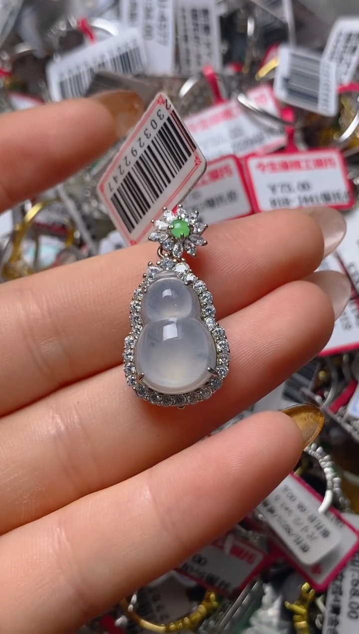 银S925镶嵌戒指翡翠百内无证书