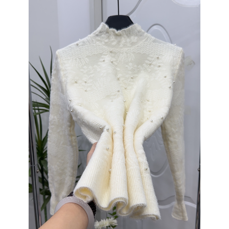 【不起球】貂绒保暖针织衫2025新款中领打底衫时尚洋气上衣YX822