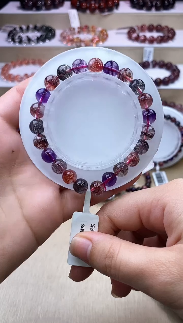 【闪购商品】水晶手链未镶嵌黑加仑超七单圈8m+