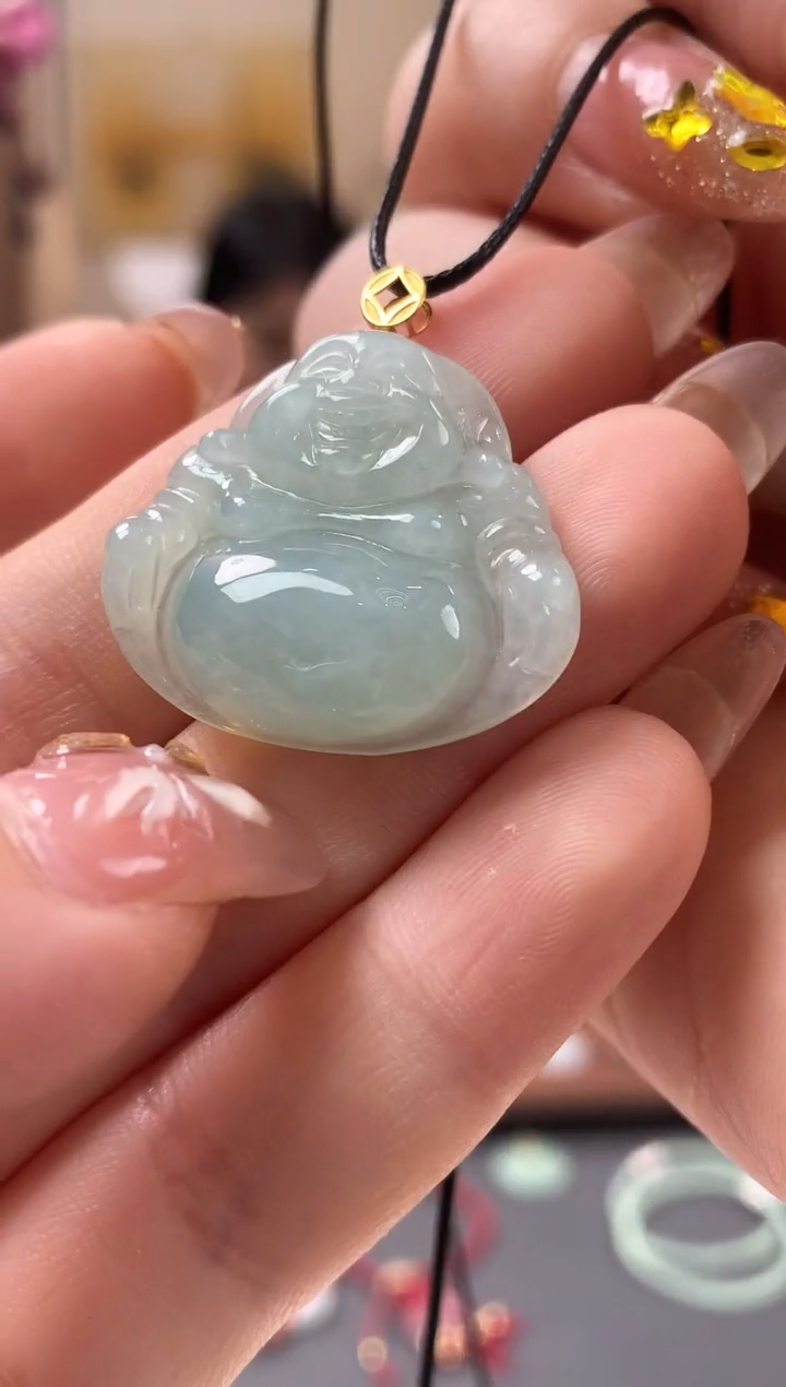 【闪购商品】翡翠吊坠(不含链)18K金镶嵌佛公