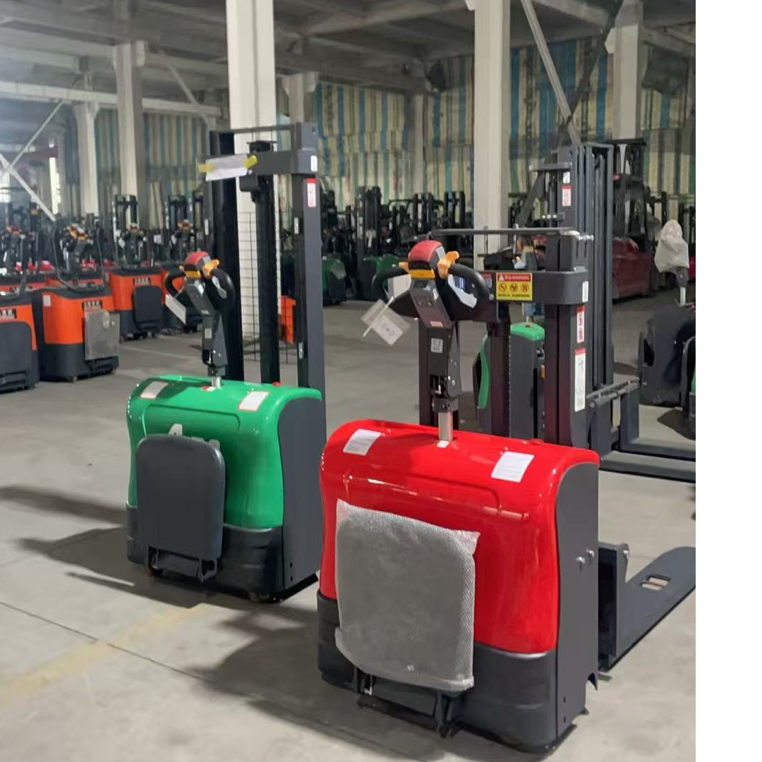 全电动站驾式堆高车双起升液压升高小型搬运装卸仓储设备升高叉车
