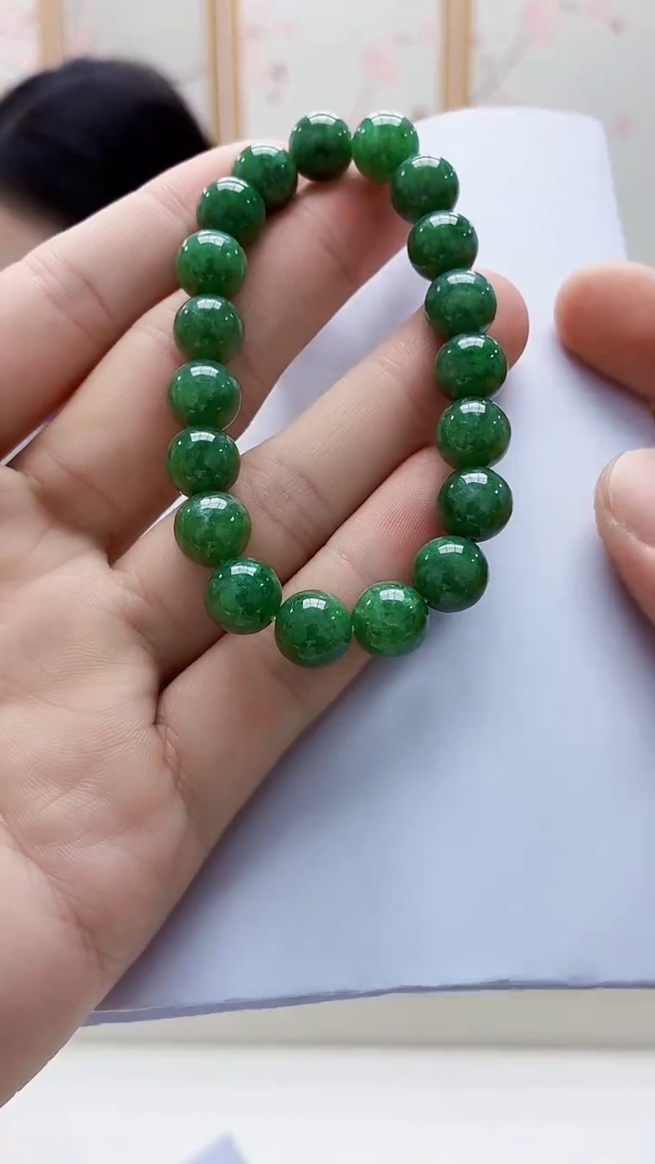 未镶嵌定制翡翠4852bb-毛货手串58