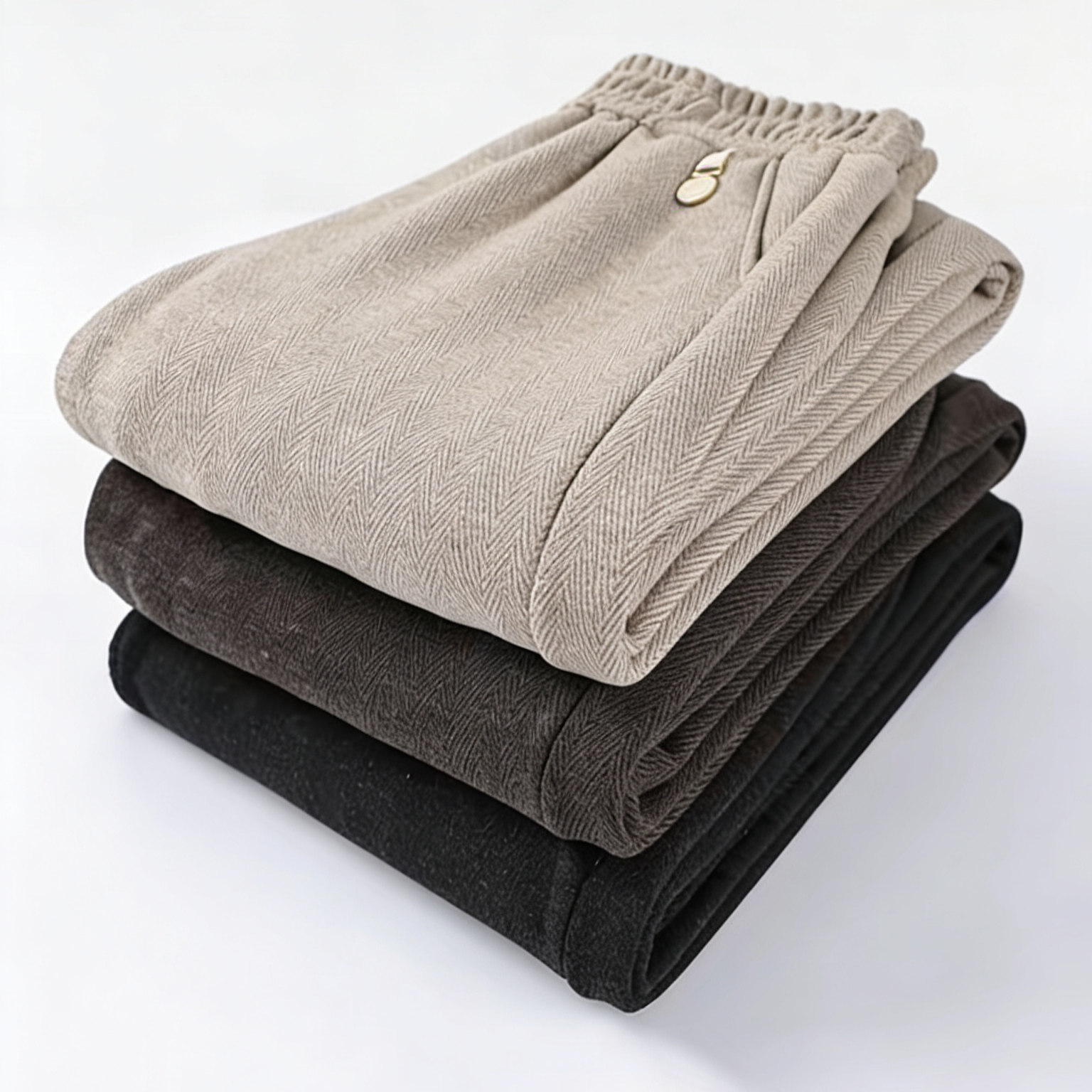 厚款宽松型3D效果长裤中老年女装冬季加绒外穿直筒裤大码休闲裤