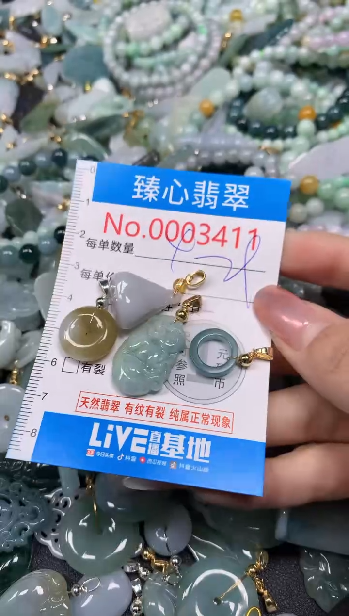 【闪购商品】翡翠颈饰未镶嵌含绳0003411