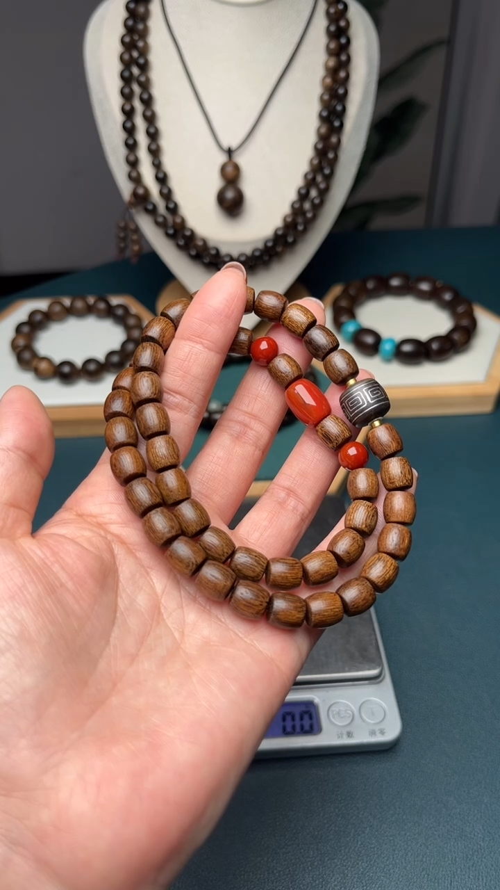 沉香沉香碎屑8mm双圈富森红土沉水