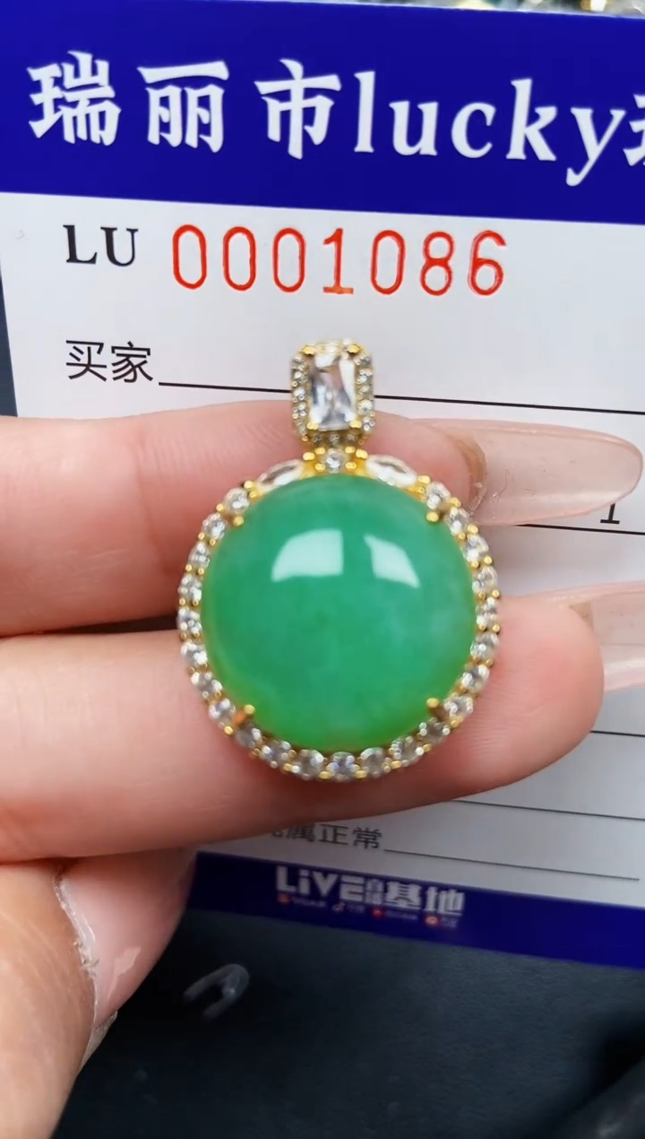 【闪购商品】翡翠颈饰银S925镶嵌1086