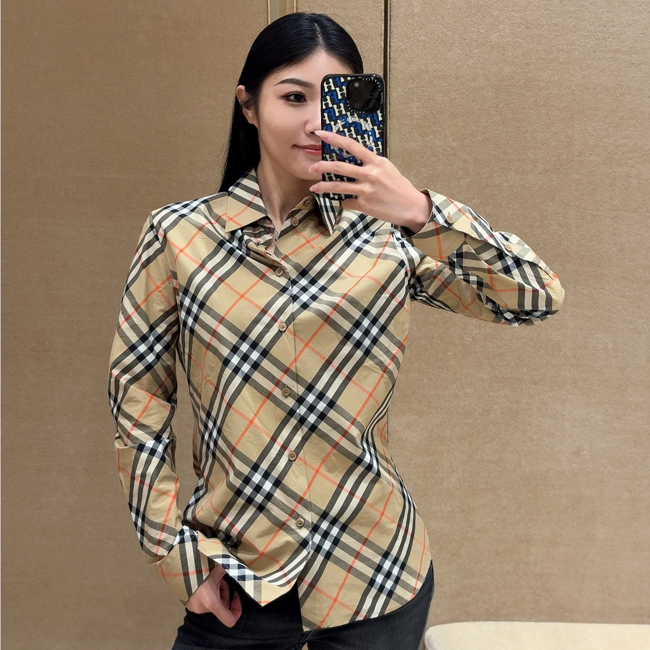 未使用 BURBERRY/博柏利 【修身版型】经典格纹女士衬衫