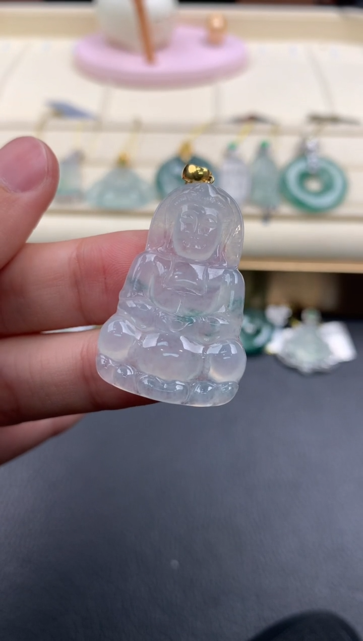 【闪购商品】翡翠颈饰18K金镶嵌A812        