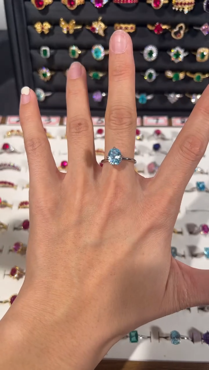 【闪购商品】海蓝宝石戒圈银S925镶嵌153156