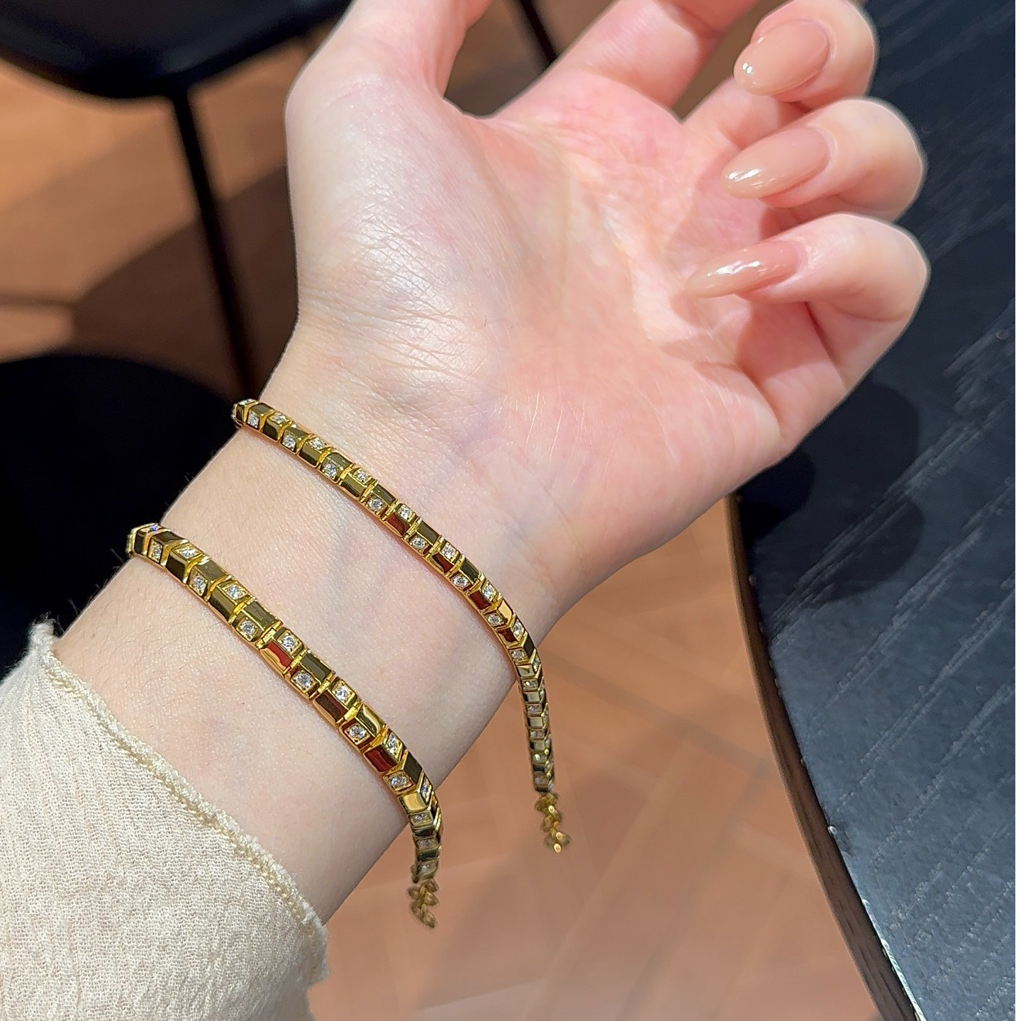 云珑珠宝甄选 足金999 格纹手链 总重出售 多样选一