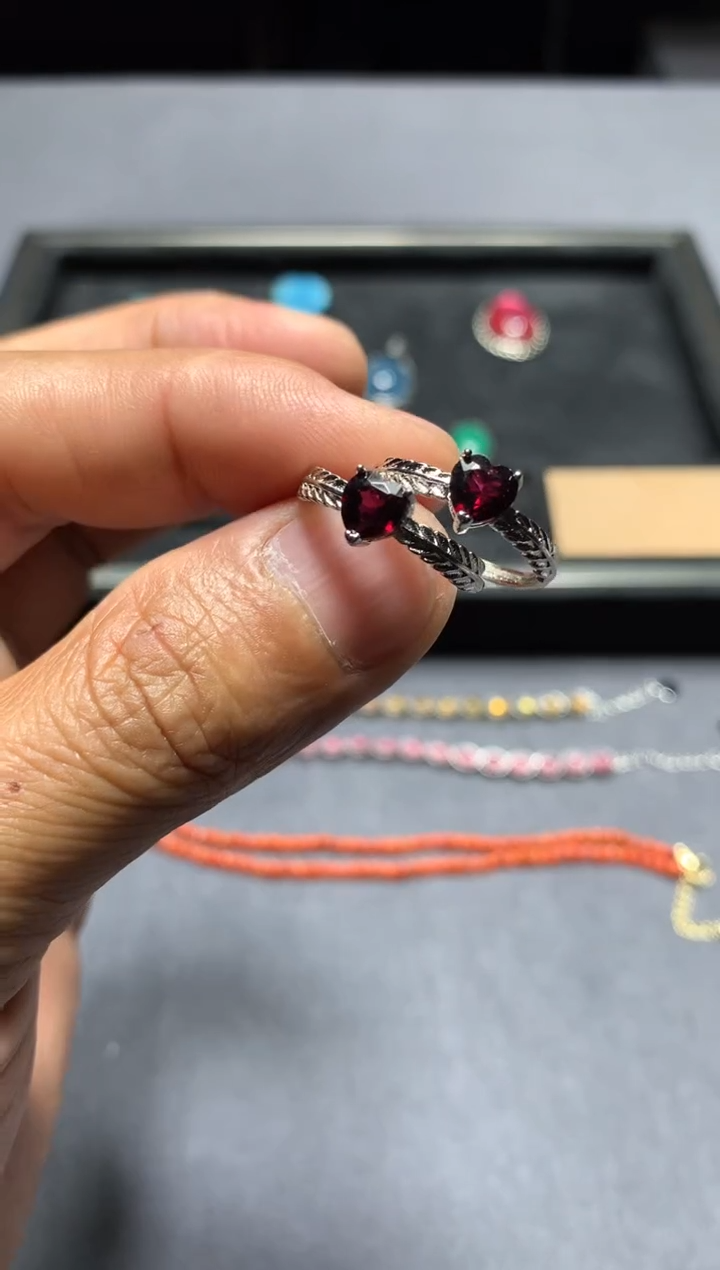 石榴石戒指未镶嵌W10（随机性发货只发一单）