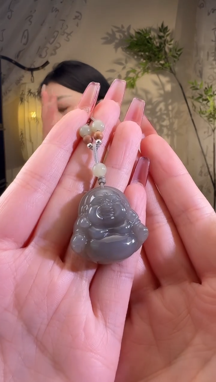 【闪购商品】和田玉颈饰未镶嵌烟紫佛公