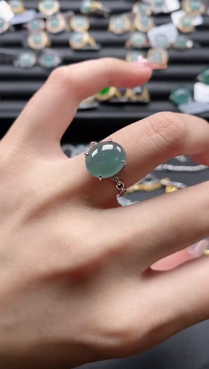 【闪购商品】翡翠戒指银S925镶嵌15151