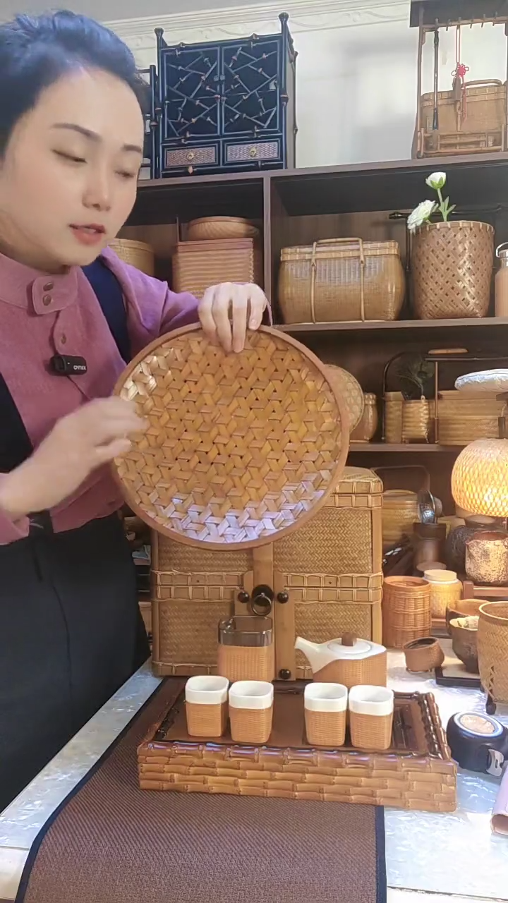 【闪购商品】手工编织茶具收纳筐