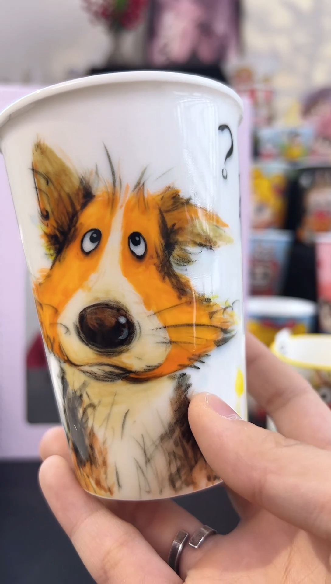 【闪购商品】摆件手工手绘陶瓷小杯杯