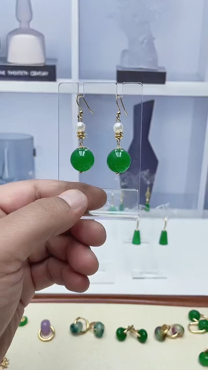 未镶嵌耳钉玛瑙/玉髓43号