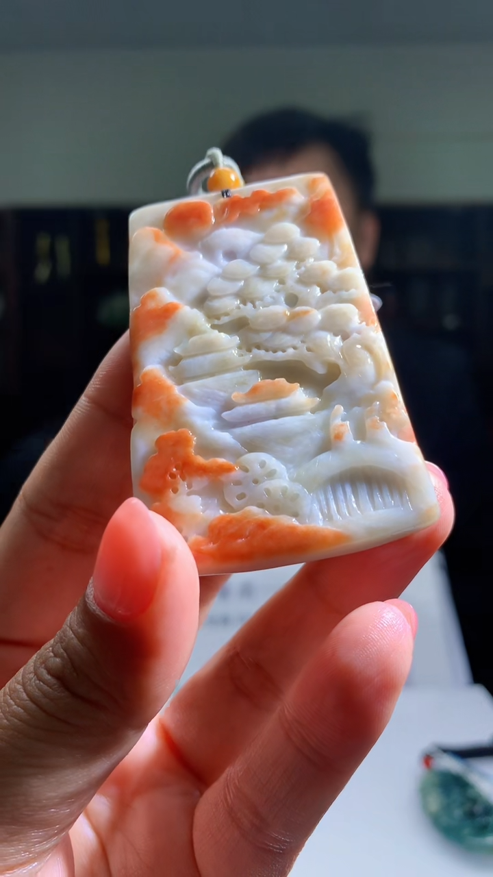 定制翡翠未镶嵌1057dq-毛货挂件10