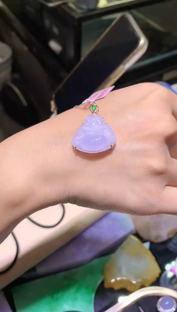 【闪购商品】翡翠吊坠(不含链)18K金镶嵌佛公