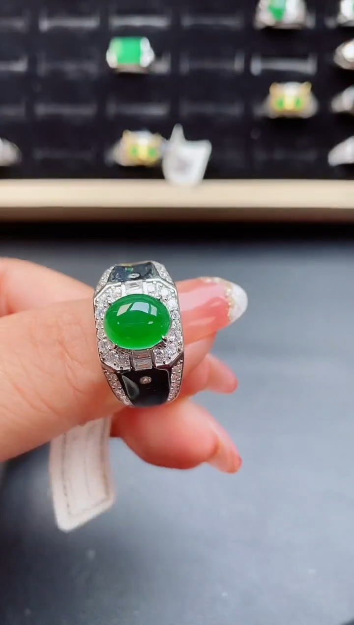 【闪购商品】翡翠戒指银S925镶嵌0585050