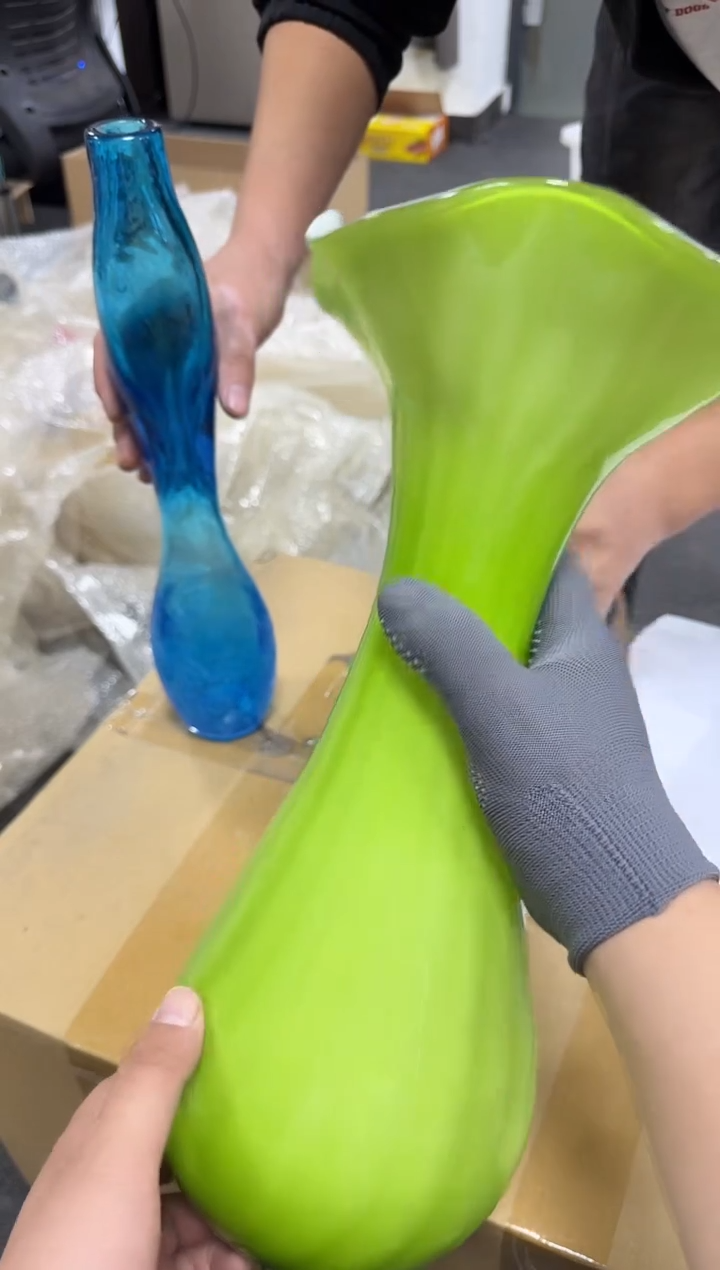 琉璃东****）工艺品小四孤品收藏中古品绿色