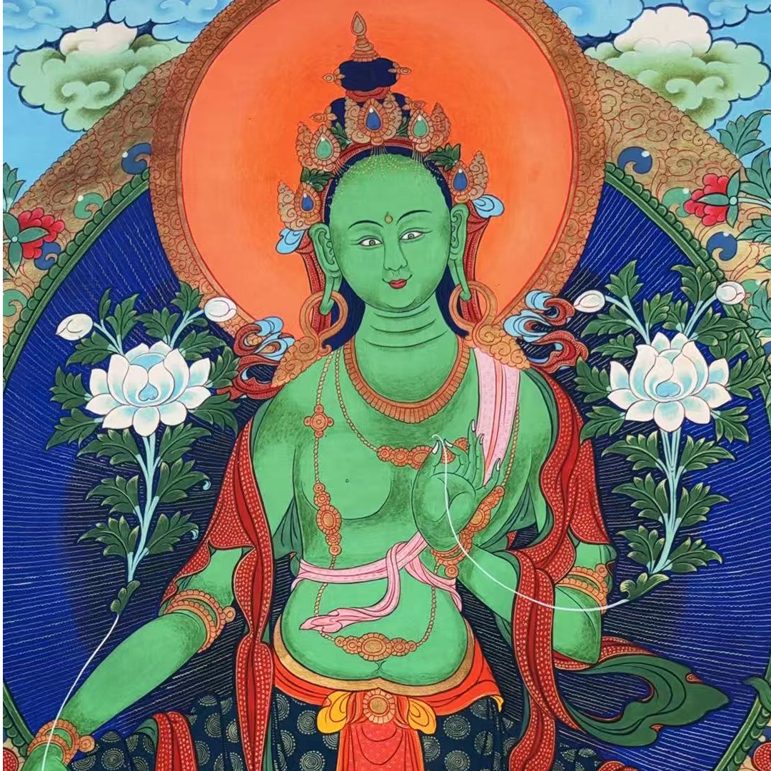 高端精品绘画类绿度母唐卡TK16107