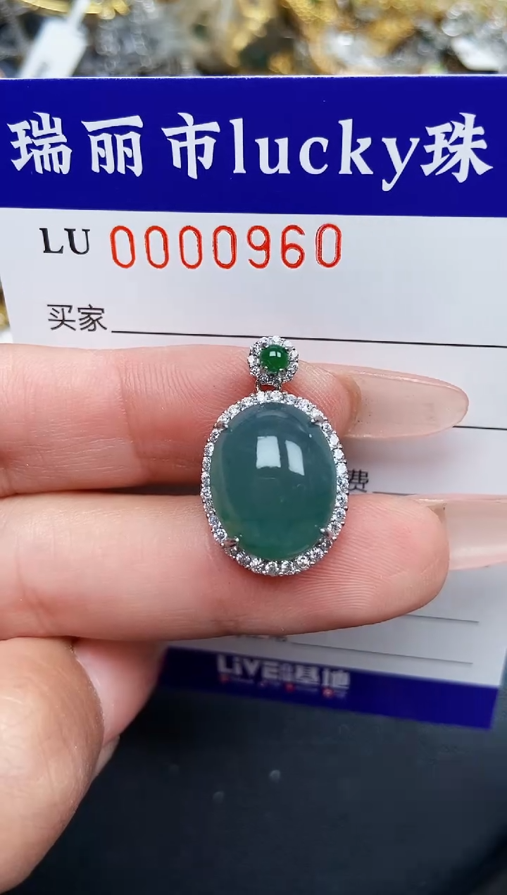 【闪购商品】翡翠颈饰银S925镶嵌0960