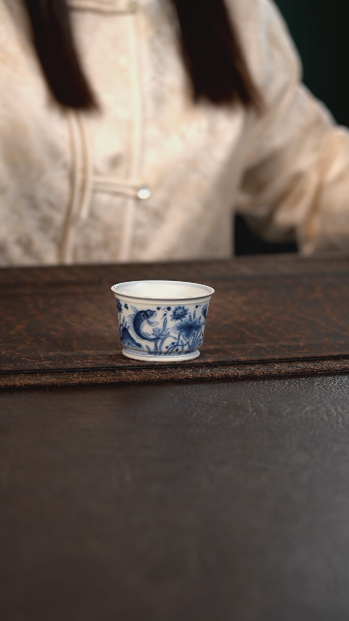 【闪购商品】杯望月怀古鱼藻小马蹄杯