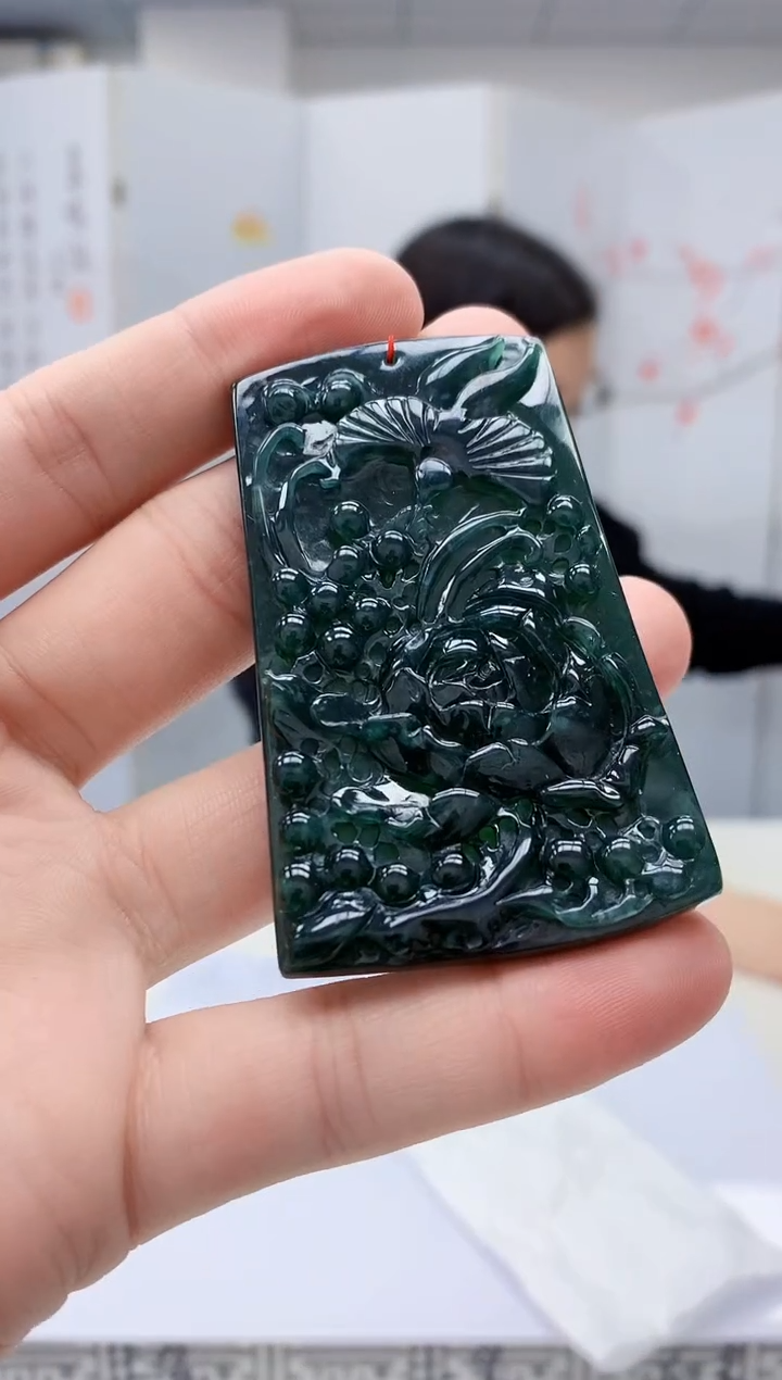 【闪购商品】定制翡翠未镶嵌4852bb-毛货挂件34