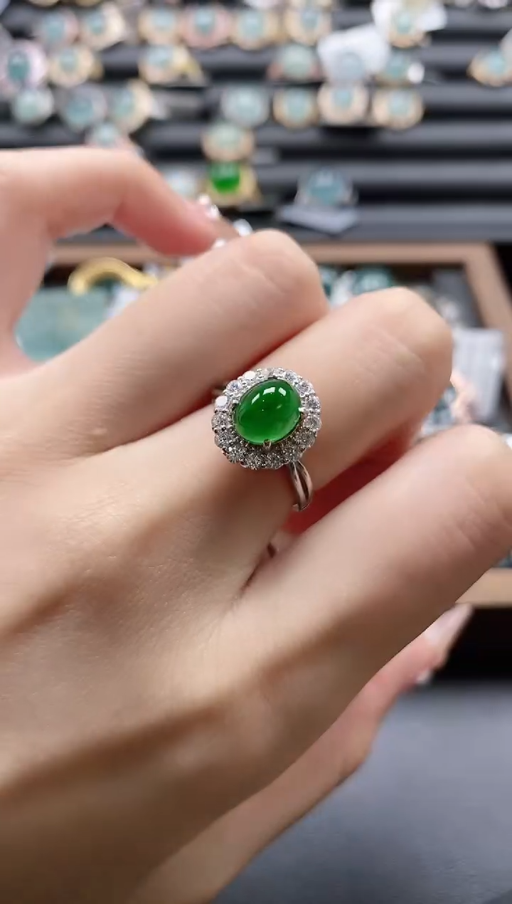 【闪购商品】翡翠戒指银S925镶嵌51151