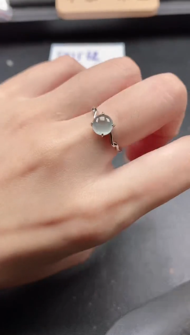 翡翠戒指银S925镶嵌51511