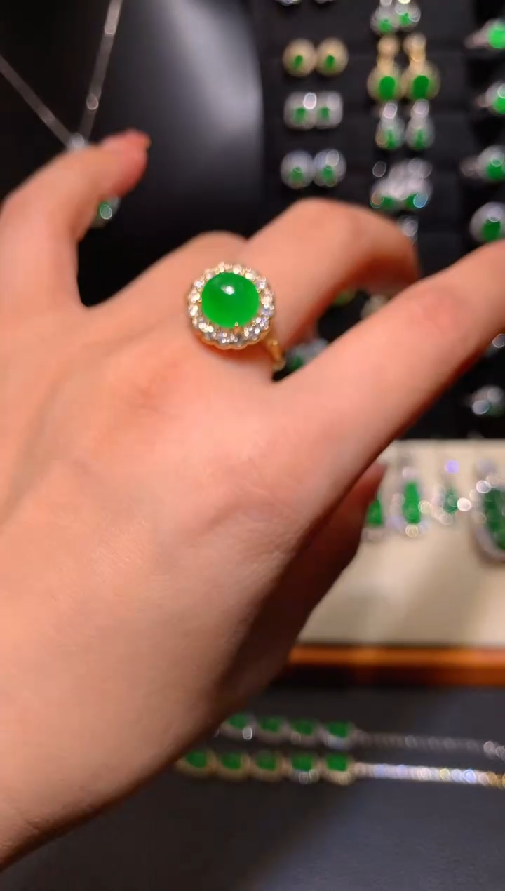 【闪购商品】翡翠戒指银S925镶嵌戒指