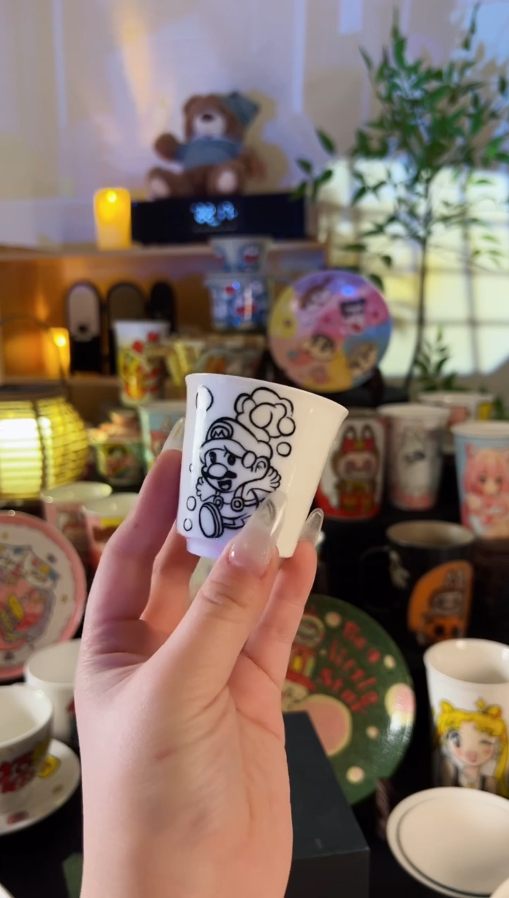 【闪购商品】摆件手工手绘陶瓷小杯杯