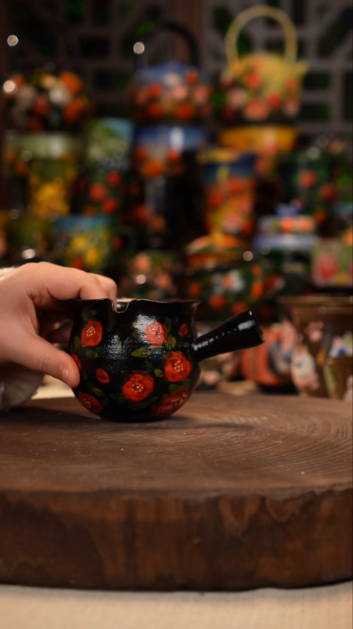 紫砂油画手绘釉下彩